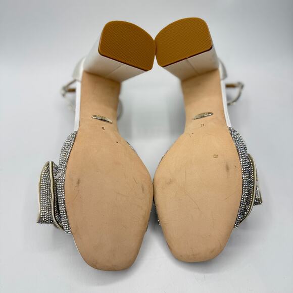 Badgley Mischka  Poppy Rhinestone Bejeweled Block Heel US 8 NEW - Picture 9 of 12